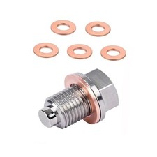 M12 x 1.5 Magnetic Oil Drain Plug, Stainless Steel Sump Drain Nut Bolt M12 1.5