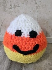 Candy Corn Crochet Plush Handmade Halloween 1980s Decoration