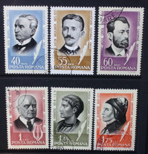 ROMANIA 1965 Cultural Anniversaries Famous People. Set of 6 USED CTO SG3264/3269