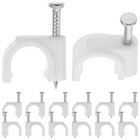 500Pcs Cable Staples with Nail Round Cable Wall Clip for Electrical Wire 