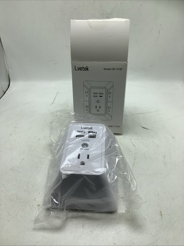 Cargador montable en pared protector contra sobretensiones Lvetek QF-519F 5 salidas con 4 puertos USB - Imagen 2 de 17
