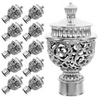 12 Pcs Curtain Rod End Finials Decorative Ends Black Replacement