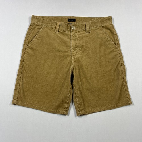 Brixton Corduroy Shorts Cord Casual Brown Walk Shorts Mens W36