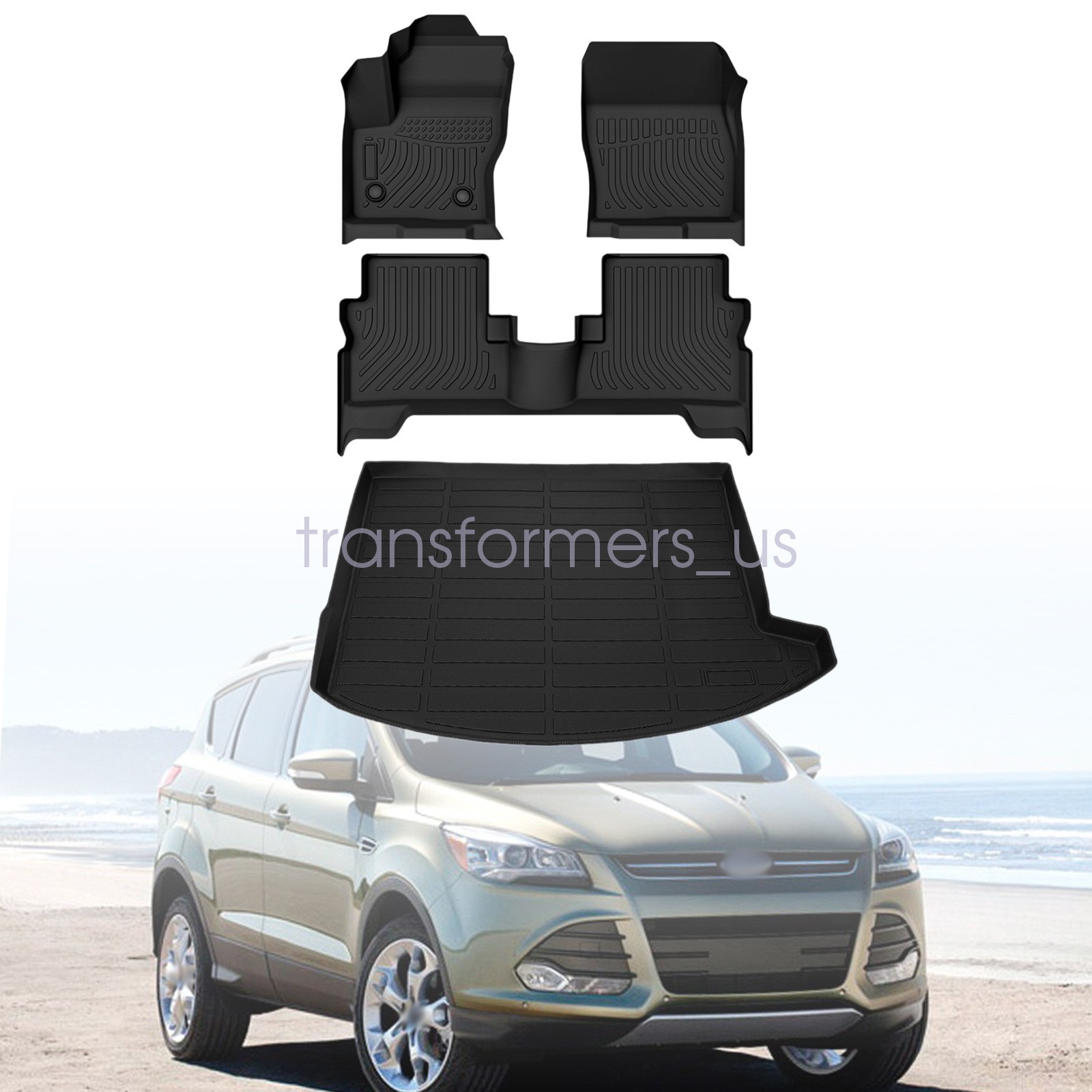 TPE Floor Mats & Trunk Cargo Liner For 2014 2015 2016 2017 2018 2019 Ford Escape