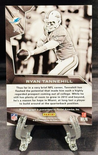 2013 Panini Spectra RYAN TANNEHILL Green Prizm On Card Auto #1/5 - Picture 2 of 2