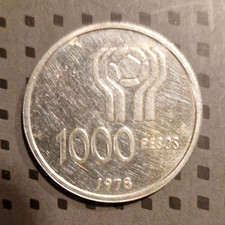 Argentinien 1000 Pesos 1978 "Argentina 78" Fu&szlig;ball M&uuml;nze Silber 0,9