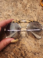 PRADA Sunglasses with Leapord Print and Prada Logo. Grainy finish New 520