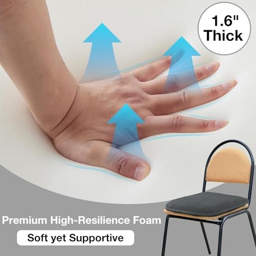 Juego de 6 cojines de espuma viscoelástica para silla de cocina antideslizantes para comedor - Imagen 3 de 7