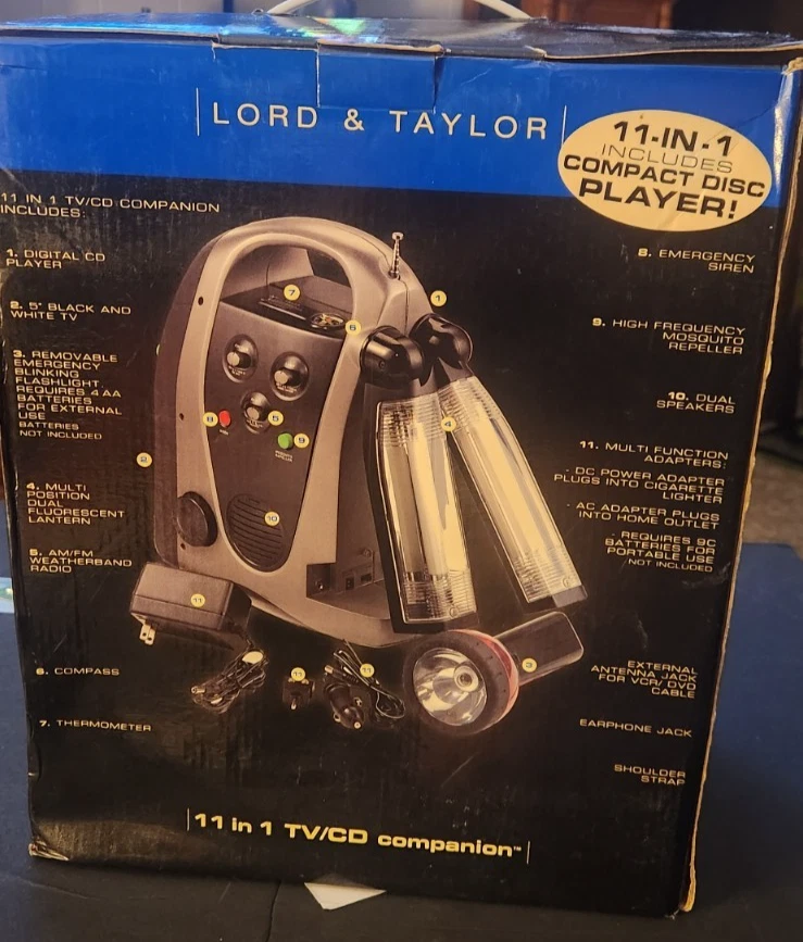 Lord & Taylor 11-in-1 TV / CD companion vintage 2003 NIB - Image 3 of 4