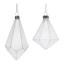 Frosted Glass Drop Ornament (Set of 6)