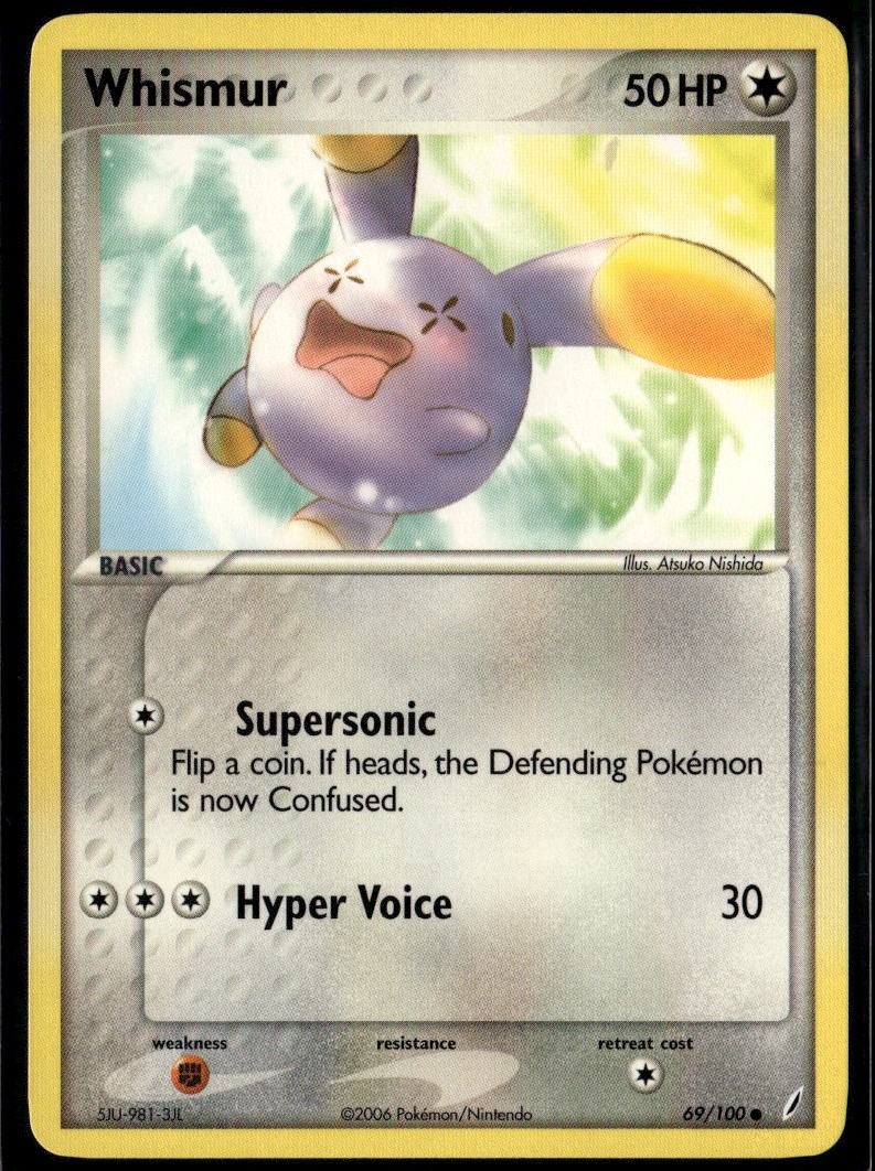 Whismur 69/100 Common Crystal Guardians NM Pokemon Card