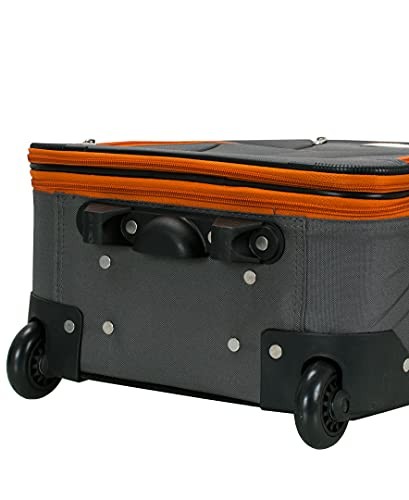 ROCKLAND JOURNEY SOFTSIDE UPRIGHT LUGGAGE SET, 4-PIECE - CHARCOAL/ORANGE - Picture 4 of 5