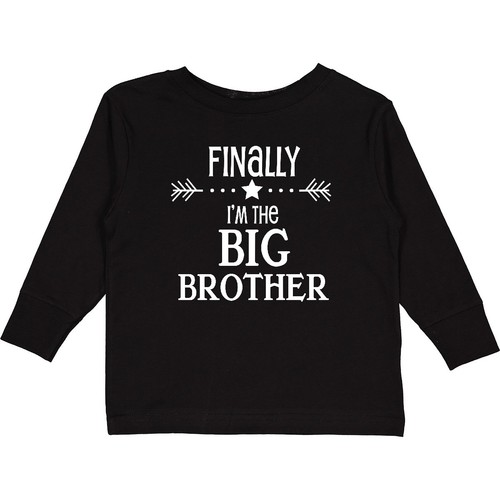 Inktastic Finally Im The Big Brother Toddler Long Sleeve T-Shirt Siblings Sister