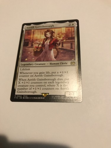 Aerith Gainsborough: MTG Final Fantasy FIN #0004 RARE NM White cleric legend - Bild 2 von 5