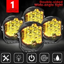 4PCS 5inch LED Work Lights Bar Flood Spot Combo Fog Lamps Offroad Driving W/DRL