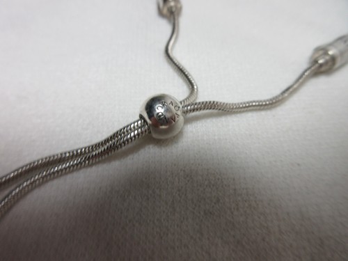 PULSERA PANDORA PLATA ESTERLINA 925 ALE Y CUERO BOLO SLIDE #32 - Imagen 7 de 11