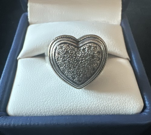 EFFY STERLING Silver Heart Ring 925 18K GOLD - Picture 1 of 8