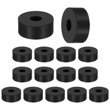 15 Pcs 1" OD x 5/16" ID x 3/8" Thickness Round Rubber Spacers, Black