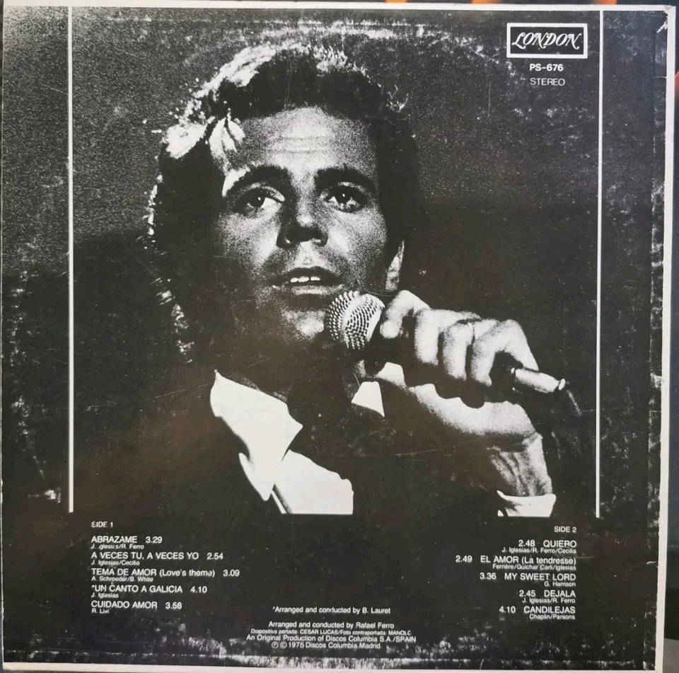 Vinyl LP Julio Iglesias - El Amor VG PS-676 Canada Pop Latin - Image 2 of 4