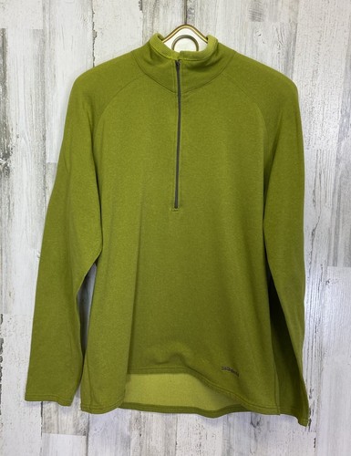 Patagonia R Regulator 1/2 Zip Pullover Mens L Green Base Layer USA Made - Picture 11 of 13