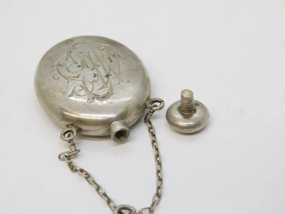 Миниатюрная голландская антикварная парфюмерная бутылка Chatalaine из серебра 0,800 20 века 1918 г. - Изображение 4 из 4