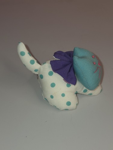 Mini Russ Cat Kitty Plush Purple Blue White Polka Dots HTF 3" Lovey - Picture 5 of 11