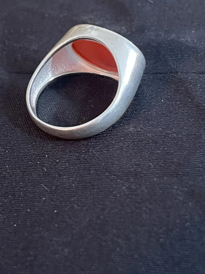 Anello Vintage in Argento e Corniola Misura 22.5 - Immagine 3 di 4