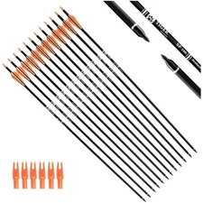 Versatile 30-Inch Carbon Hunting Arrows for Ambidextrous Archery - 12 Count
