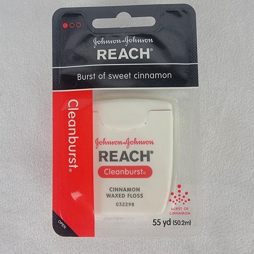 Johnson & Johnson Reach Dental Floss Cleanburst Cinnamon Wax 55 Yd