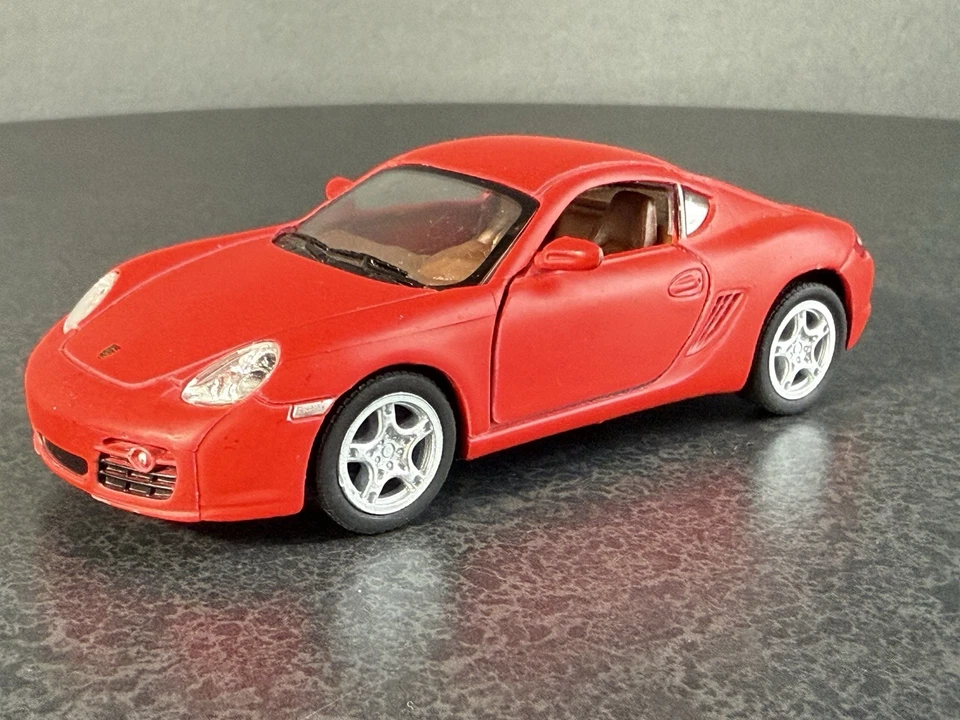 Литая модель автомобиля Porsche Cayman 3 с открывающимися дверями красная 1:32 Kinsmart 2015 - Изображение 2 из 4