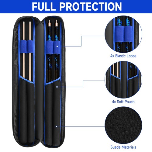 Estuche para tacos de billar 2x2, estuche de transporte para palo de billar con capacidad para 2 colillas y 2 ejes, suave... - Imagen 2 de 7