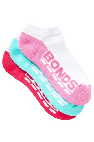 9 Pairs Bonds Kids Socks Girls Low Cut Sports White Pink Aqua Red