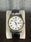 Vintage Seiko Quartz V743-9029 Gold Tone Day Date Men’s Watch Japan 35mm