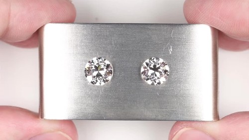 3.12ct OLD EUROPEAN CUT LAB CREATED DIAMOND STUD EARRINGS CERTIFIED E VS PAIR - Video 1 of 1