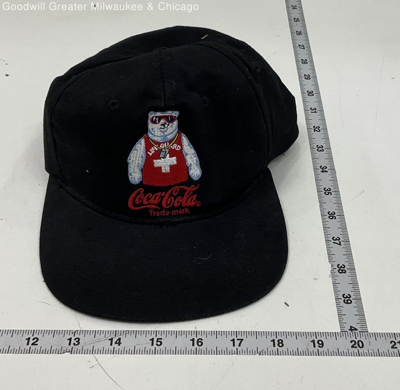 Coca Cola Black Polar Bear Life Guard Drew Pearson Snapback Baseball Cap