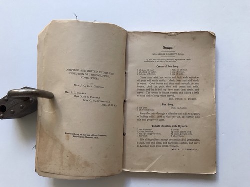 How Club Women Cook. Bellows Falls Woman’s Club Cook Book 1910. Antique. Rare. - Imagen 10 de 21