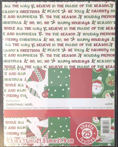 Recollections Christmas Scrapbook Paper 8.5x11 - 3 Packs of 25 Sheets - Picture 3 of 4