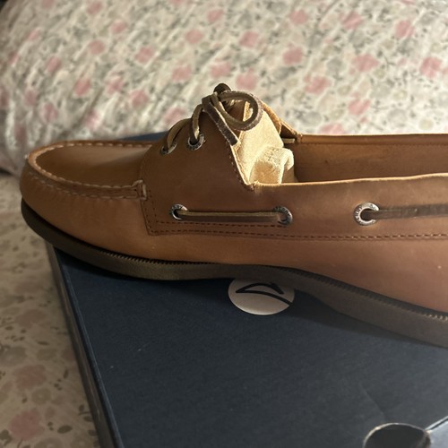 Scarpa da barca uomo Sperry US 10.5 Royal Brown A02 autentica originale $120 - Foto 12 di 24