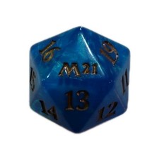 Oversized MTG d20 Spindown 20-sided Life Counter die  Core Set 2021 Blue M21