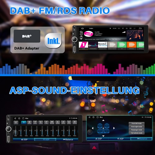 Android 14 Autoradio DAB Universal 1 DIN 4+64G Carplay Kamera GPS USB Typ-C WIFI - Bild 11 von 14