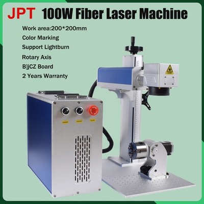 100W JPT Mopa Fiber Laser Marking Engraver Rotary axis Ezcad 200*200mm For Gold