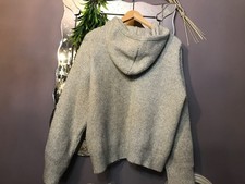 M S HOODIE Soft touch Ribbed Relaxed ladies hooded knit jumper top hoody