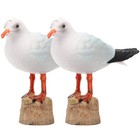  2 Pcs Seagull Figurine Seagulls Figurines Home Sculpture Nautical