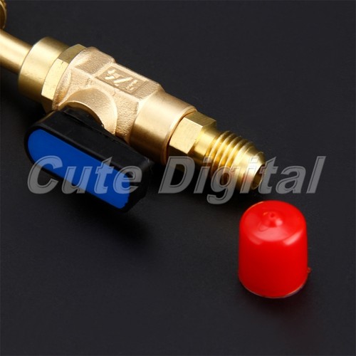 Brass Angled Manual Shut-Off Valve 1/4" SAE for R22 R12 Charging Hoses HVAC A/C - Picture 11 of 12