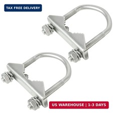 2 Sets Heavy-Duty Double Antenna Mast Clamp with U-Bolts   V-Jaw Brackets for TV