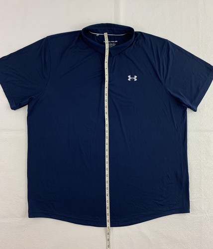 Under Armor Polo Shirt XXL Navy Blue Short Sleeve Golf Button Up Chill - Picture 4 of 8