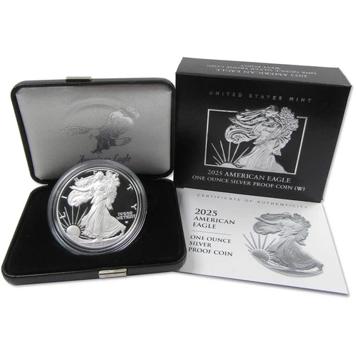 2025 W American Silver Eagle Choice Proof Bullion $1 Coin OGP COA