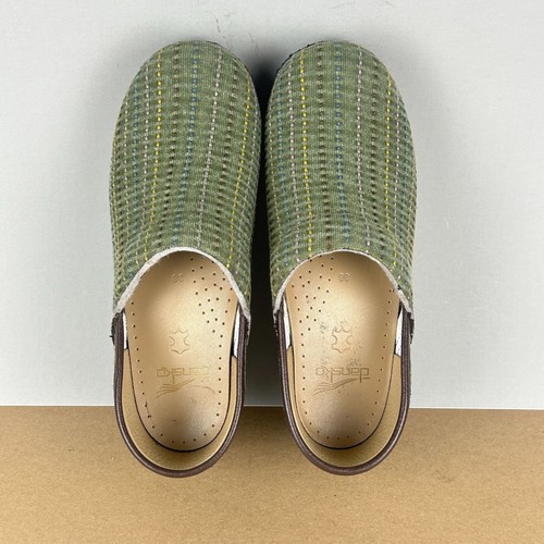 Dansko Professional Denim Clogs Womens 7.5/8 EU 38 Green Brown Slip On - Picture 5 of 10