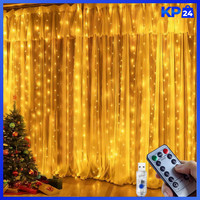 Lichtervorhang 3X3M 300 LED Dimmbar 8 Modi Wasserdicht Mit Fernbedienung USB