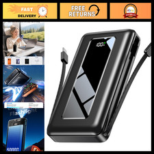 50000mAh Power Bank Portable Charger, Fast Charging with Built-in Cables